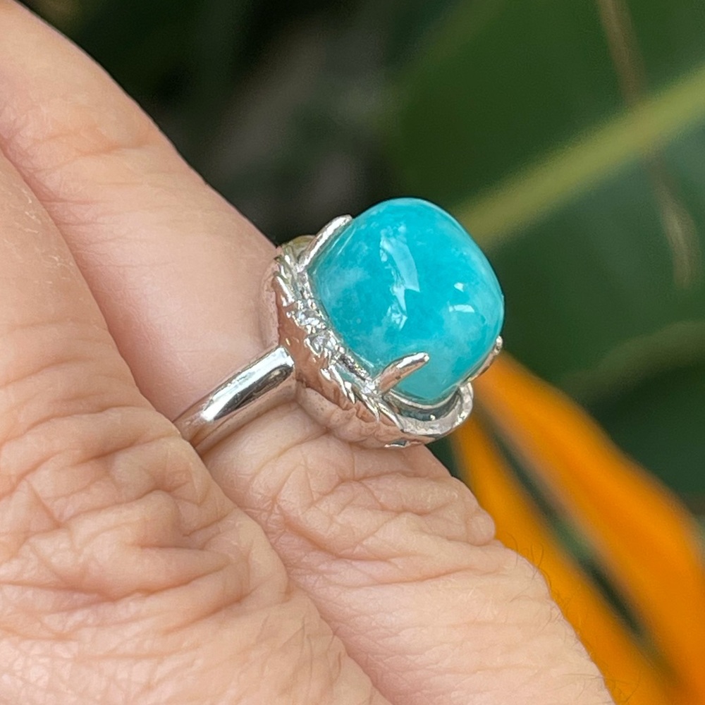 Gem amazonite sterling silver ring - Picture 13 of 15